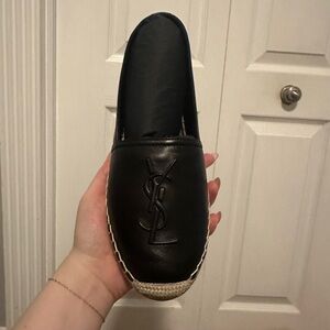 YSL MONOGRAM ESPADRILLES IN LAMBSKIN LEATHER BLACK 39 (SOLD)